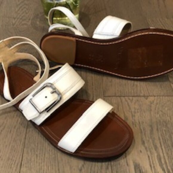 VIA SPIGA Gladiator Leather Sandals White Size 9M - Picture 3 of 3
